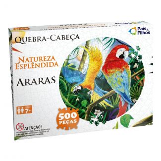 Quebra-Cabeça Redondo Araras 500 peças Pais & Filhos