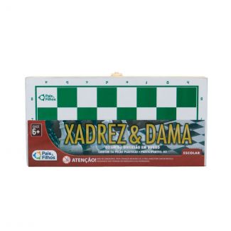 Xadrez & Dama Estojo em Madeira Pais & Filhos
